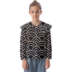 Black And White Pattern Kids  Peter Pan Collar Blouse