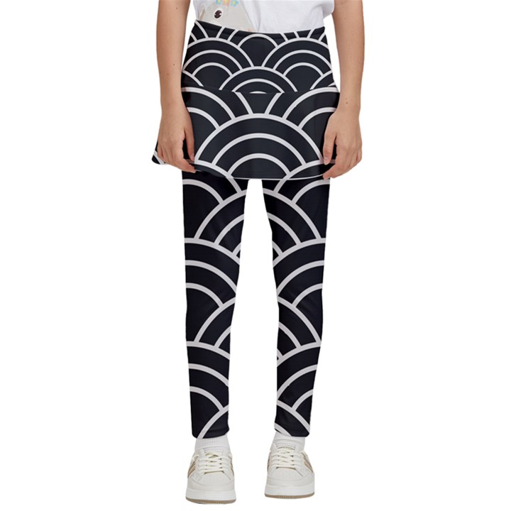 Black and white pattern Kids  Skirted Pants