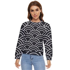 Black And White Pattern Women s Long Sleeve Raglan Tee