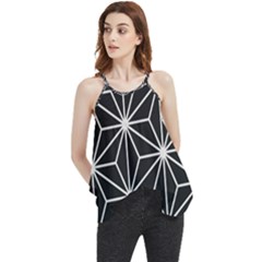 Black And White Pattern Flowy Camisole Tank Top