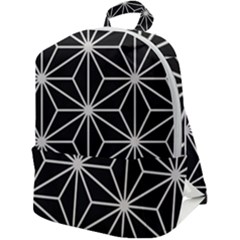 Black And White Pattern Zip Up Backpack