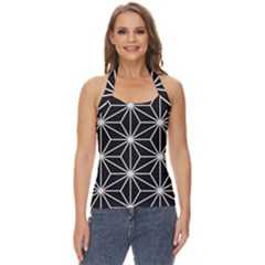 Black And White Pattern Basic Halter Top