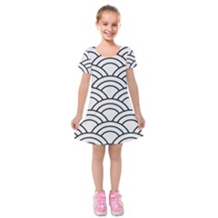 Black And White Pattern Kids  Short Sleeve Velvet Dress