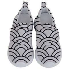 Black And White Pattern Kids  Velcro No Lace Shoes