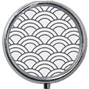 Black and white pattern Mini Round Pill Box View1