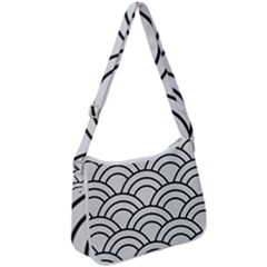 Black And White Pattern Zip Up Shoulder Bag