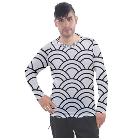 Black And White Pattern Men s Pique Long Sleeve Tee by Valentinaart