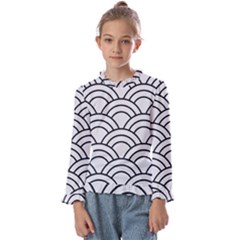 Black And White Pattern Kids  Frill Detail Tee