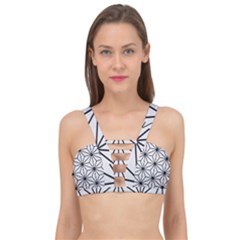 Black And White Pattern Cage Up Bikini Top by Valentinaart