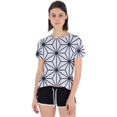 Black And White Pattern Open Back Sport Tee by Valentinaart