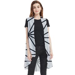 Black And White Pattern Sleeveless Chiffon Waistcoat Shirt