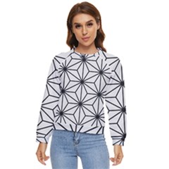 Black And White Pattern Women s Long Sleeve Raglan Tee