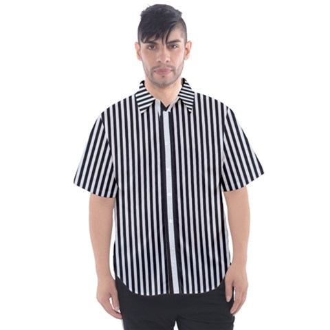 Simple Line Pattern Men s Short Sleeve Shirt by Valentinaart