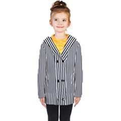 Simple Line Pattern Kids  Double Breasted Button Coat by Valentinaart