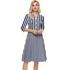 Simple Line Pattern Classy Knee Length Dress