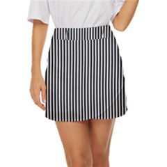 Simple Line Pattern Mini Front Wrap Skirt