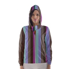 Simple Line Pattern Women s Hooded Windbreaker by Valentinaart