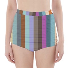 Simple Line Pattern High-waisted Bikini Bottoms by Valentinaart