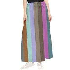 Simple Line Pattern Maxi Chiffon Skirt