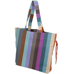 Simple Line Pattern Drawstring Tote Bag by Valentinaart