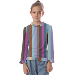 Simple Line Pattern Kids  Frill Detail Tee