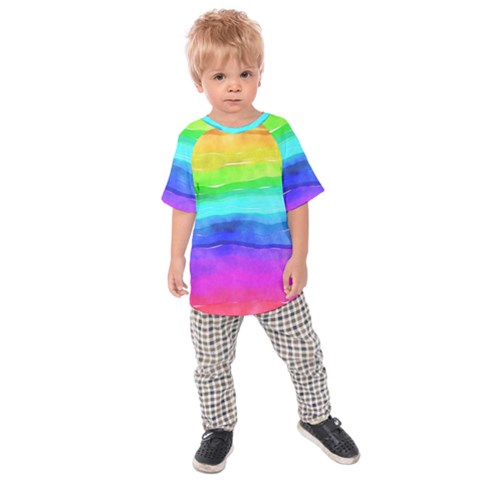 Watercolor Rainbow Kids  Raglan Tee by Valentinaart