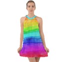 Watercolor rainbow Halter Tie Back Chiffon Dress View1