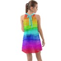 Watercolor rainbow Halter Tie Back Chiffon Dress View2