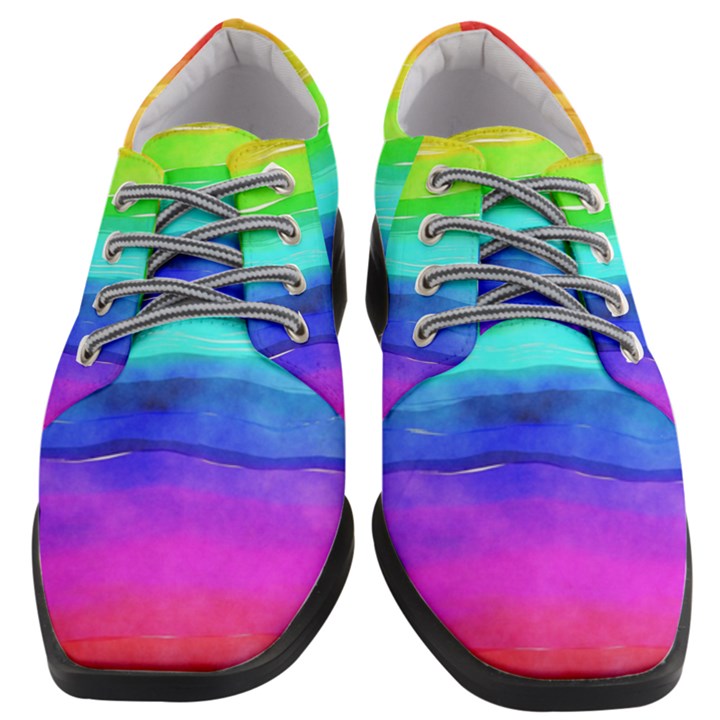 Watercolor rainbow Women Heeled Oxford Shoes