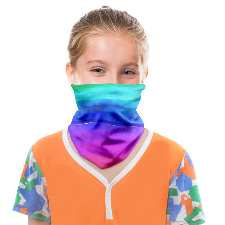 Watercolor rainbow Face Covering Bandana (Kids)