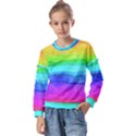 Watercolor rainbow Kids  Long Sleeve Tee with Frill  View1