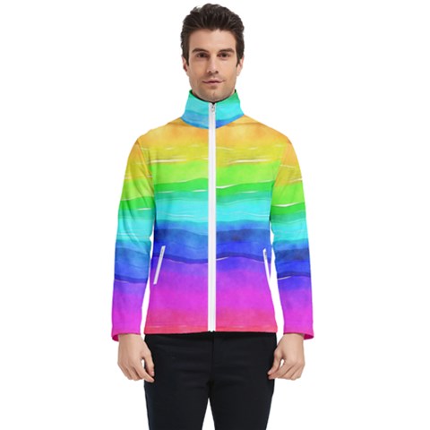 Watercolor Rainbow Men s Bomber Jacket by Valentinaart