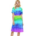 Watercolor rainbow Button Top Knee Length Dress View1