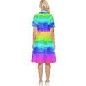 Watercolor rainbow Button Top Knee Length Dress View2