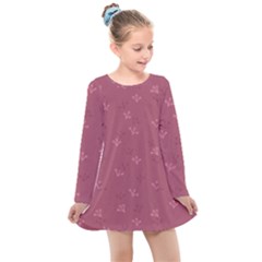 Floral Pattern Kids  Long Sleeve Dress by Valentinaart