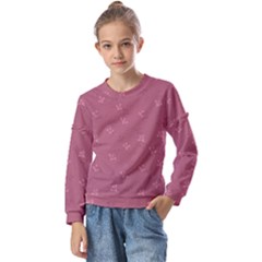 Floral Pattern Kids  Long Sleeve Tee With Frill 