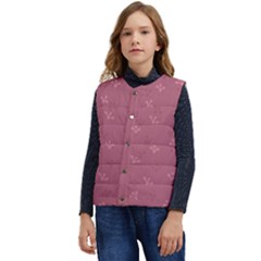 Floral Pattern Kid s Short Button Up Puffer Vest	