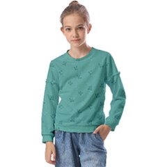 Floral Pattern Kids  Long Sleeve Tee With Frill 