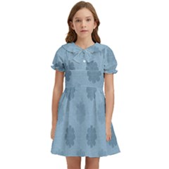 Floral Pattern Kids  Bow Tie Puff Sleeve Dress