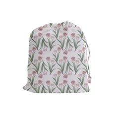 Floral Pattern Drawstring Pouch (large) by Valentinaart