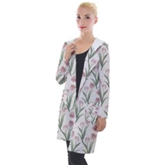 Floral Pattern Hooded Pocket Cardigan by Valentinaart