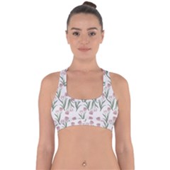 Floral Pattern Cross Back Hipster Bikini Top  by Valentinaart