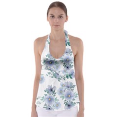 Floral Pattern Babydoll Tankini Top by Valentinaart