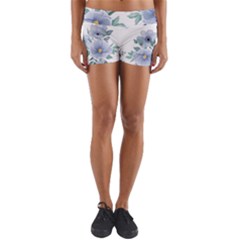 Floral Pattern Yoga Shorts by Valentinaart