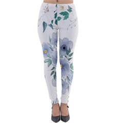 Floral Pattern Lightweight Velour Leggings by Valentinaart