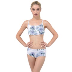 Floral Pattern Layered Top Bikini Set by Valentinaart