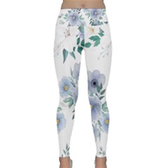 Floral Pattern Lightweight Velour Classic Yoga Leggings by Valentinaart