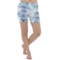 Floral Pattern Lightweight Velour Yoga Shorts by Valentinaart