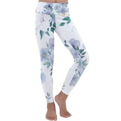 Floral Pattern Kids  Lightweight Velour Classic Yoga Leggings by Valentinaart