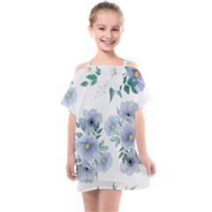 Floral Pattern Kids  One Piece Chiffon Dress by Valentinaart